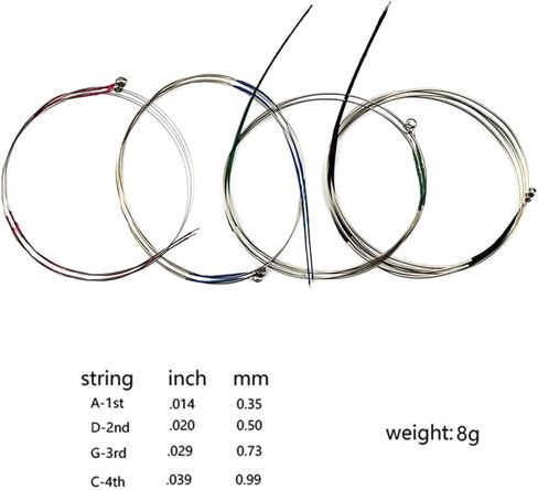 PURPLELILY Viola Strings Full Set (A-D-G-C) Steel Core Nickel-Chromium Wound With Nickel-plated Ballhead For 1st-4th Viola Viola String Full Set Viola String Set Viola Accessories Kit For Beginners in Kuwait