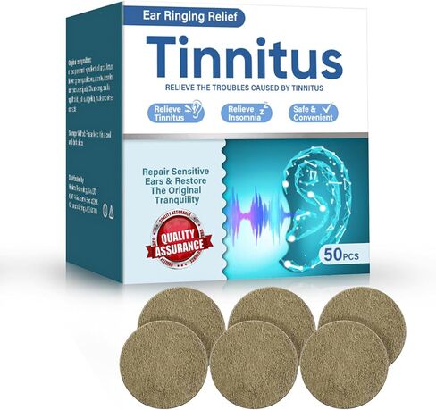 Tinnitus Relief for Ringing Ears, Tinnitus Relief Patches, 50 Pcs Support Ear Noise and Buzzing Relief, Natural Herbal Formula Protect Ear Health, Improve Hearing Comfort, Long-Lasting Effective in Kuwait