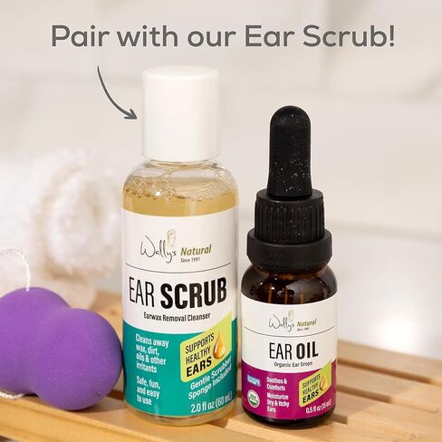 قطرات زيت الأذن العضوية الطبيعية من والي للبالغين، تريح وتلطف الأذنين، موثوقة منذ عام 1991، مملوءة بالثوم والمولين وشجرة الشاي والقنفذية، 1 أونصة سائلة in Kuwait