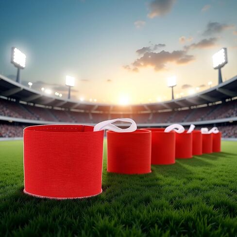 قطعتان من شارات الفرقة الحمراء للكبار مرنة غير قابلة للانزلاق وقابلة للتعديل، شارة لاصقة ملونة نيون، وسادات اليد والذراع لكرة القدم لكرة القدم، وفريق تدريب كرة القدم، واللوازم الرياضية، والسلع الرياضية in Kuwait