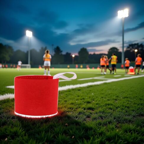 قطعتان من شارات الفرقة الحمراء للكبار مرنة غير قابلة للانزلاق وقابلة للتعديل، شارة لاصقة ملونة نيون، وسادات اليد والذراع لكرة القدم لكرة القدم، وفريق تدريب كرة القدم، واللوازم الرياضية، والسلع الرياضية in Kuwait