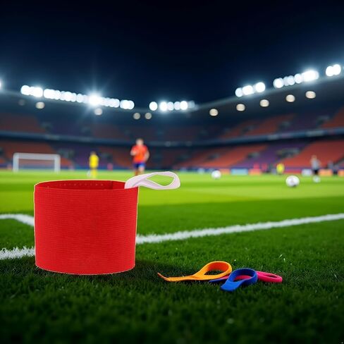 قطعتان من شارات الفرقة الحمراء للكبار مرنة غير قابلة للانزلاق وقابلة للتعديل، شارة لاصقة ملونة نيون، وسادات اليد والذراع لكرة القدم لكرة القدم، وفريق تدريب كرة القدم، واللوازم الرياضية، والسلع الرياضية in Kuwait