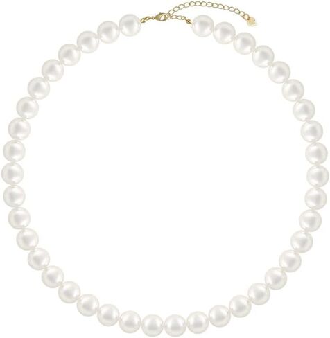 Pearl Necklace for Women - Dainty Round Imitation Pearl Choker necklaces for women in Saudi Arabia