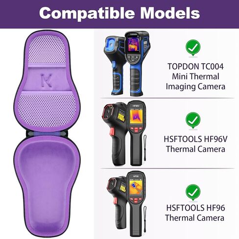 حافظة صلبة من khanka لكاميرا التصوير الحراري TOPDON TC004 Mini/HSFTOOLS HF96 / HF96V، حقيبة تخزين واقية محمولة متوافقة مع HSFTOOLS HF96/ HF96V والملحقات (الجراب فقط) - أسود in Saudi Arabia