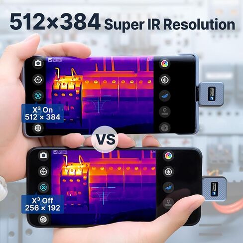 Thermal Camera for Android, X2 Thermal Night Vision Monocular for Phone, 950-Yard Detection Range, 512×384 X³ IR Resolution, 50Hz, Thermal Scope for Wilderness Rescue in Kuwait