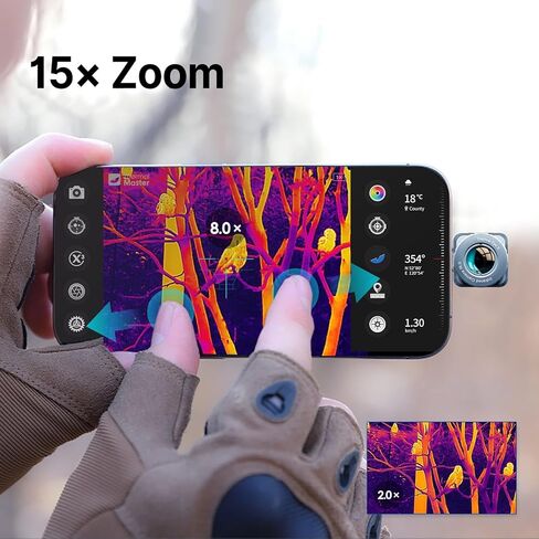 Thermal Camera for Android, X2 Thermal Night Vision Monocular for Phone, 950-Yard Detection Range, 512×384 X³ IR Resolution, 50Hz, Thermal Scope for Wilderness Rescue in Kuwait