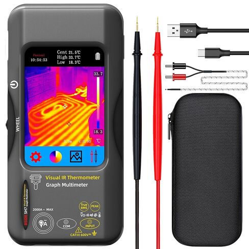 BSIDE Thermal Imaging Camera Multimeter 320×320 Resolution with 20000 Words Tester 3.98'' TFT Touchscreen 25Hz Infrared Thermal Camera (-20-550℃) 15 Thermal Palettes True RMS Auto-Ranging Multimeter in Kuwait