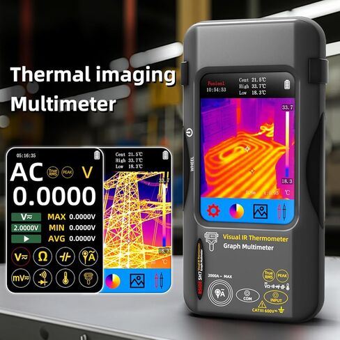 BSIDE Thermal Imaging Camera Multimeter 320×320 Resolution with 20000 Words Tester 3.98'' TFT Touchscreen 25Hz Infrared Thermal Camera (-20-550℃) 15 Thermal Palettes True RMS Auto-Ranging Multimeter in Kuwait
