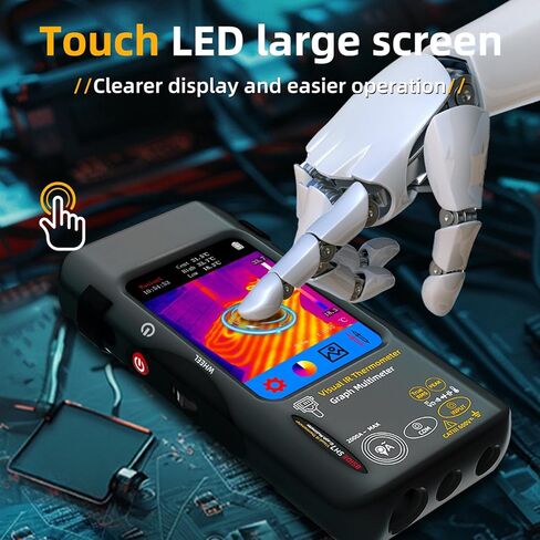 BSIDE Thermal Imaging Camera Multimeter 320×320 Resolution with 20000 Words Tester 3.98'' TFT Touchscreen 25Hz Infrared Thermal Camera (-20-550℃) 15 Thermal Palettes True RMS Auto-Ranging Multimeter in Kuwait