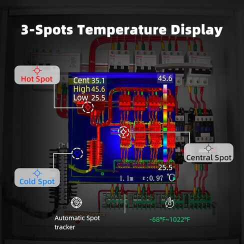 BSIDE Thermal Imaging Camera Multimeter 320×320 Resolution with 20000 Words Tester 3.98'' TFT Touchscreen 25Hz Infrared Thermal Camera (-20-550℃) 15 Thermal Palettes True RMS Auto-Ranging Multimeter in Kuwait
