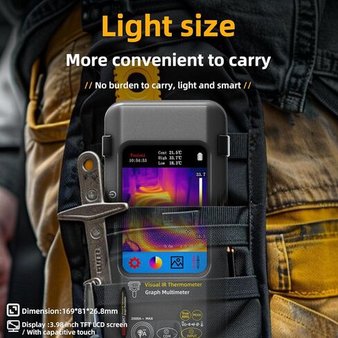 BSIDE Thermal Imaging Camera Multimeter 320×320 Resolution with 20000 Words Tester 3.98'' TFT Touchscreen 25Hz Infrared Thermal Camera (-20-550℃) 15 Thermal Palettes True RMS Auto-Ranging Multimeter in Kuwait