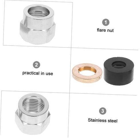 5pcs Flare Nut Tube Fitting Gas Connector Kit Retaining Ring Corrosion-Resistant Leak Design for Reliable Gas Supply in Kuwait