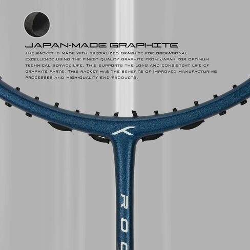HUNDRED Rock 88 Carbon Fibre Strung Badminton Racket with Full Racket Cover | for Intermediate Players | 82 Grams | Maximum String Tension - 32lbs in Saudi Arabia