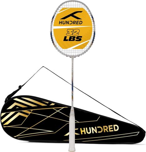 HUNDRED Rock 88 Carbon Fibre Strung Badminton Racket with Full Racket Cover | for Intermediate Players | 82 Grams | Maximum String Tension - 32lbs in Saudi Arabia