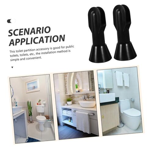 BESTYASH 2pcs Adjustable Plastic Support Feet for Toilet Room Partition Hardware Restroom Partition Fittings Bracket Public Bathroom Stall Support Accessory in Saudi Arabia
