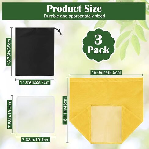 3Pcs 5 Gallon Filter Bags, Windspeed Oxford Cloth All-Mesh Filter Bags for 5 Gallon Bucket with Filter Screen and Storage Pouch(25/90/190 Micron) in Kuwait