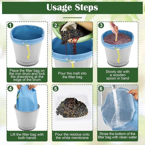 3Pcs 5 Gallon Filter Bags, Windspeed Oxford Cloth All-Mesh Filter Bags for 5 Gallon Bucket with Filter Screen and Storage Pouch(25/90/190 Micron) in Kuwait