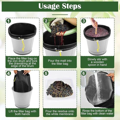 3 Pack 5 Gallon Filter Bags, Windspeed Oxford Cloth All-Mesh Filter Bags for 5 Gallon Bucket with Filter Screen and Storage Pouch(25/90/190-Micron) in Kuwait