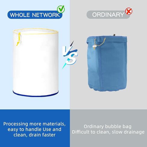 8 Pcs 5 Gallon Mesh Filter Bags,Reusable Nylon All Mesh Storage Bags 25 to 220 Micron, Reusable Straining Bag with Filter Screen and Storage Bag for Hydroponic Gardening in Kuwait