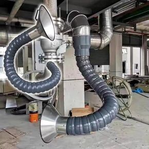 Stainless Steel Fume Hood,Flexible Duct Collector Arm with Stainless Steel Hood for Fume Extractor - Articulated Hose for ID 11cm, 16cm, 20cm (4.3in, 6.3in, 7.9in) - Perfect for Factory and in Kuwait