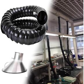 Stainless Steel Fume Hood,360° Rotatable Smoke Extractor Tube with Stainless Steel Hood, Customizable Size (1m/3.3ft, 45mm/1.8inch), Ideal for Woodworking Dust Extraction System in Kuwait