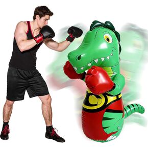 كيس ملاكمة على شكل ديناصور قابل للنفخ، كيس ملاكمة قابل للنفخ مقاس 47 بوصة، ديناصور ملاكمة قابل للنفخ، حقيبة ملاكمة دينو للظهر in Kuwait