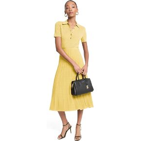 Michael Kors Women's Fit and Flare Midi Polo Dress in Kuwait