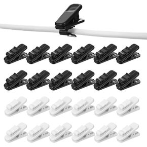 24 PCS Clips for Earphone Wire, 1 Inch Length Earphone Wire Clip Small Headphone Clips Lapel Mic Clip Headphone Mount Cable Clothing Clip for Fixing Earphones Microphone Cord (Black White) in Kuwait