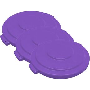 SPARTA Bronco Waste Container Trash Can Lid, Round Trash Bin for Disposal, 32 Gallons, Purple in Kuwait