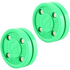 2 Pack Street Roller Hockey Pucks, Green Dryland Outdoor Roller Hockey Pucks for Practice, Off Ice Stickhandling & PassingPuck for Better Stick Handling in Kuwait