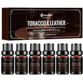 Men Essential Oils Set - | Leather, Sandalwood, Cologne, Smoke Tobacco Scents, Premium Fragrance Oils for Diffusers for Home, Candles & Aromatherapy Gifts for Him in Kuwait