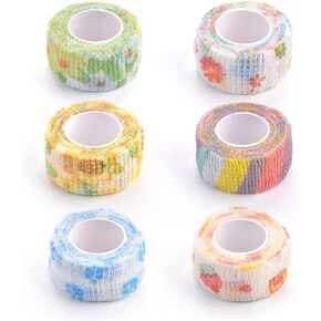 10 Rolls Self Adhesive Bandage Wrap Elastic Cohesive Bandage Cute Colorful Fruit Vet Tape Wrap for Athletic Sports Finger Wrist Ankle (10 Rolls-Geometry) in Saudi Arabia