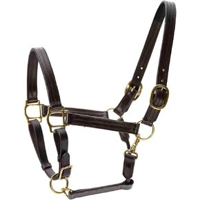 Jeffers Versailles Triple Stitched Leather Horse Halter with Double Buckle Crown & Throat Snap, Adjustable Premium Leather in Kuwait
