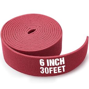 وسادات جرجر للأغراض العامة الدقيقة مقاس 30 قدمًا × 6 بوصات 7447 لفة كبيرة من مادة الكشط الكاشطة اليدوية صنفرة يدوية غير قابلة للخدش منسوجة من أكسيد الألومنيوم وقابلة للقطع وسطح تنظيف وإعداد المطبخ وتنظيف الجرجرة in Kuwait