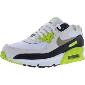Nike Air Max 90 Big Kids' Shoes (HF6358-103, White/Cyber/Dark Smoke Grey/Khaki) Size 7 in Kuwait