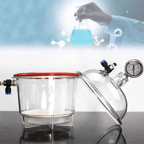 150mm Lab Vacuum Desiccator, Polycarbonate Vacuum Dryer Jar with Pressure Gauge and Double Valve, for Laboratory Research Vacuum Drying Storage in Kuwait