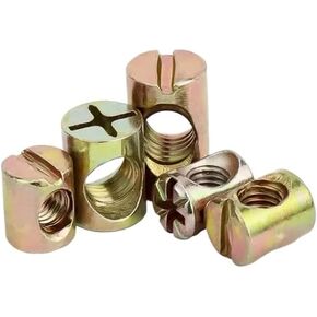 Barrel nut, Barrel Furniture 10Pcs Cross Dowel Slotted Fittings for Beds Chairs Hole Nut Hammer Embedded M6 M8(M8x15 Slotted) in Kuwait