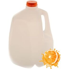 (4 عبوات) زجاجات عصير بلاستيكية فارغة سعة 128 أونصة مع أغطية برتقالية واضحة - زجاجات عصير - مثالية للعصائر والحليب والعصائر والنزهات وحتى إعداد الوجبات - صنع في الولايات المتحدة الأمريكية in Kuwait