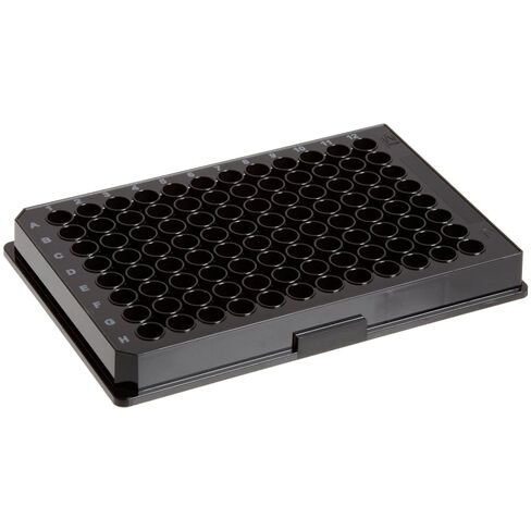 BrandTech 781682 بوليسترين F-Bottom 384 Well S Brandplates Microplate، معقمة وغير معالجة، سعة بئر 100 ميكرولتر، أسود (عبوة من 50) in Saudi Arabia