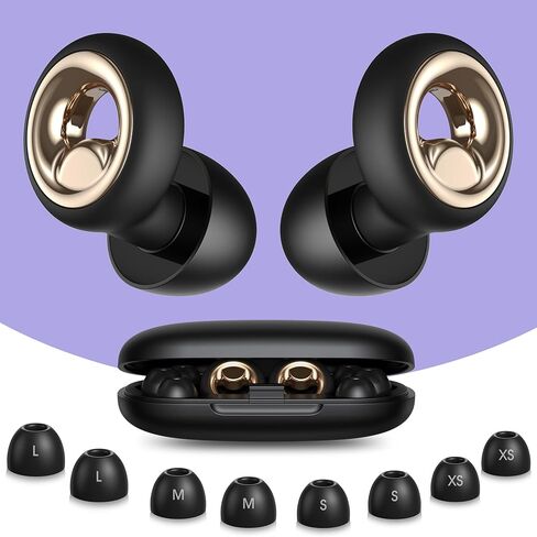 سدادات أذن للنوم، سدادات أذن عازلة للضوضاء 45 ديسيبل، سدادات أذن قابلة لإعادة الاستخدام لتقليل الضوضاء، الشخير، النوم الجانبي، سدادات أذن الحفلات الموسيقية، السفر بالطائرة، حماية السمع (أسود منتصف الليل) in Kuwait