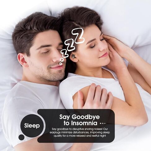 سدادات أذن للنوم، سدادات أذن عازلة للضوضاء 45 ديسيبل، سدادات أذن قابلة لإعادة الاستخدام لتقليل الضوضاء، الشخير، النوم الجانبي، سدادات أذن الحفلات الموسيقية، السفر بالطائرة، حماية السمع (أسود منتصف الليل) in Kuwait