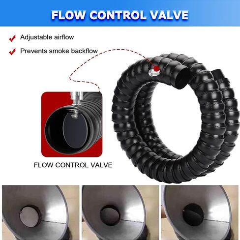 غطاء دخان من الفولاذ المقاوم للصدأ، ذراع مجمع أنابيب مرن مع غطاء من الفولاذ المقاوم للصدأ، خرطوم مفصلي لشفاط الدخان لمتاجر التدفئة والتهوية وتكييف الهواء ومتاجر المصنع، بطول 1.5 متر، يناسب قنوات ID 11/16/20 سم in Kuwait