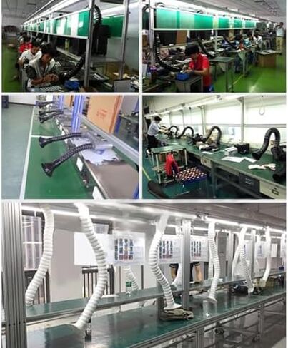 Stainless Steel Fume Hood,Flexible Duct Collector Arm with Stainless Steel Hood for Fume Extractor - Articulated Hose for ID 11cm, 16cm, 20cm (4.3in, 6.3in, 7.9in) - Perfect for Factory and in Kuwait