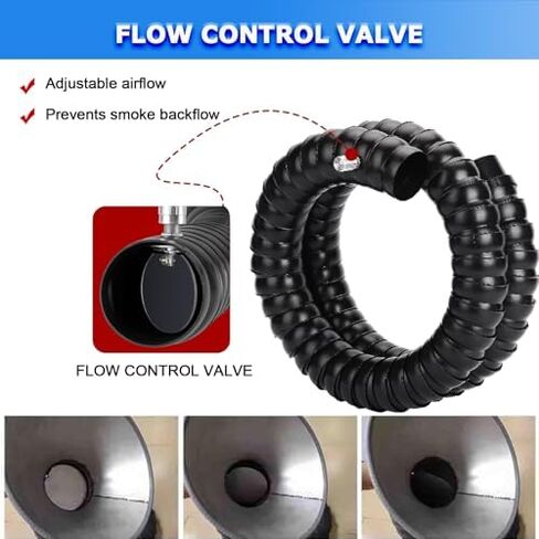 Stainless Steel Fume Hood,Flexible Duct Collector Arm with Stainless Steel Hood for Fume Extractor - Articulated Hose for ID 11cm, 16cm, 20cm (4.3in, 6.3in, 7.9in) - Perfect for Factory and in Kuwait