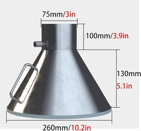 Stainless Steel Fume Hood,High-Performance 304 Stainless Steel Smoke Collector - Custom Exhaust Hood for Welding, Grinding & Dust Removal in Workshops & Production Lines (4.3in) - Enhanced V in Kuwait