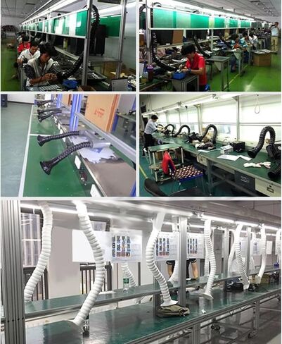 Stainless Steel Fume Hood,Stainless Steel Flexible Duct Collector Arm, Articulated Fume Extractor Hose for HVAC & Factory Shops, Compatible with ID11cm/ID16cm/ID20cm, 1.5m Length in Kuwait