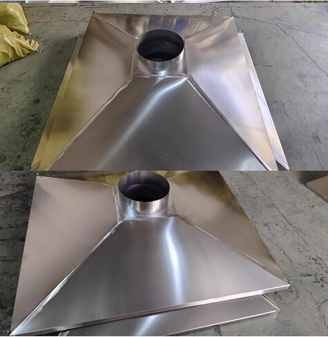 Stainless Steel Fume Hood,Custom Stainless Steel Fume Extraction Hood - Industrial Welding Smoke Collector & Dust Removal System for Workshop Ventilation (105mm OD) - Efficient Air Filtratio in Kuwait