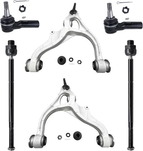 Detroit Axle - Front 6pc Control Arms Kit for 2005-2009 Chevy Equinox Pontiac Torrent, 2002-2007 Saturn Vue, 2 Lower Control Arms w/Ball Joints 2 Outer Tie Rods 2 Sway Bars Replacement in Saudi Arabia