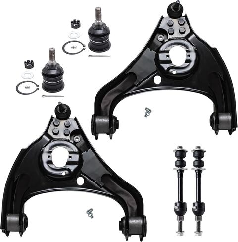 Detroit Axle - Front 6pc Control Arms Kit for 2005-2009 Chevy Equinox Pontiac Torrent, 2002-2007 Saturn Vue, 2 Lower Control Arms w/Ball Joints 2 Outer Tie Rods 2 Sway Bars Replacement in Saudi Arabia