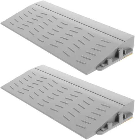 Garneck Robot Vacuum Ramp 2 Pack عتبة شريط غير قابل للانزلاق حصيرة منحدر بلاستيكية لإمكانية الوصول إلى المدخل ومنحدر دراجة سكوتر للاستخدام الداخلي 7.87 × 3.54 × 0.78 بوصة in Saudi Arabia